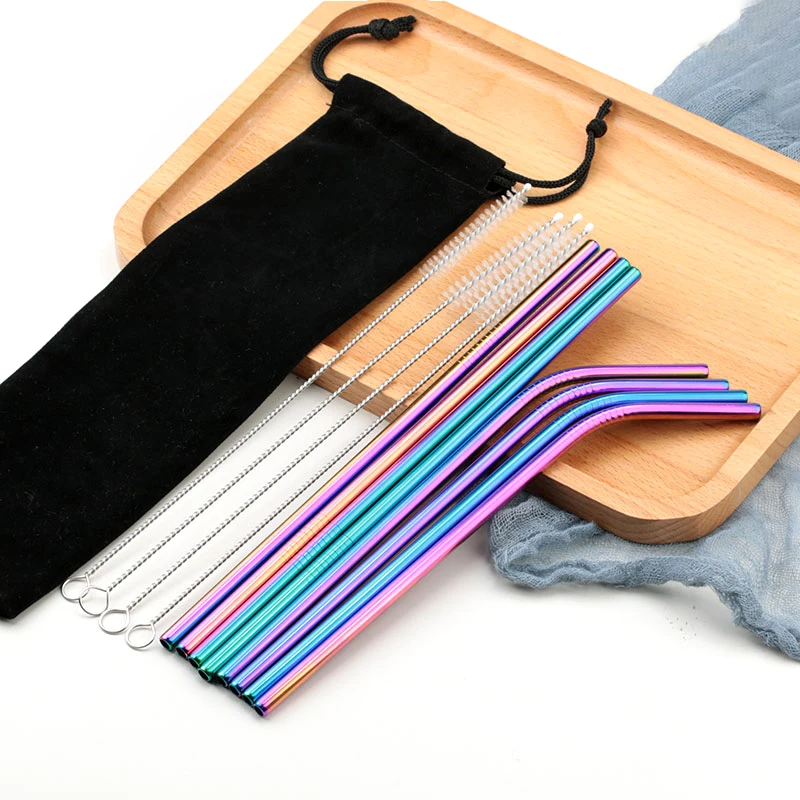 8 Pcs Reusable/Metal/Drinking Straw Stainless Steel Straw Sturdy Bent Straight Drinks Straws With Cleaner Brush Bar Accessory
8 Pcs Reusable/Metal/Drinking Straw Stainless Steel Straw Sturdy Bent Straight Drinks Straws With Cleaner Brush Bar Accessory
