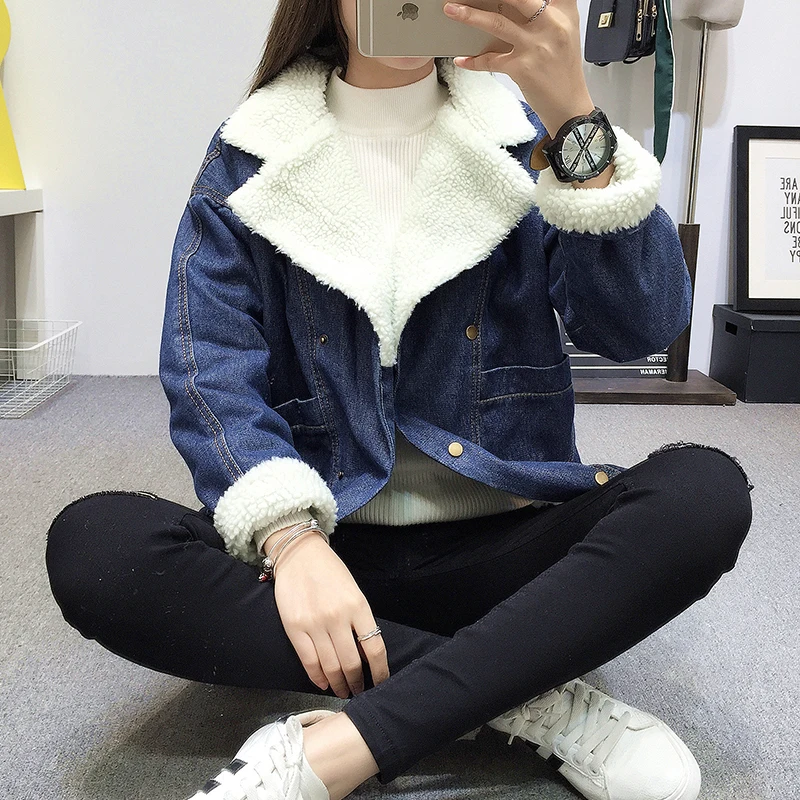 2019 New Winter Warm Fur Jeans Jacket Women Bomber Jacket Blue Denim Jacket Female Coat with Full Warm Lining & 2 Pockets jacket
2019 New Winter Warm Fur Jeans Jacket Women Bomber Jacket Blue Denim Jacket Female Coat with Full Warm Lining & 2 Pockets jacket