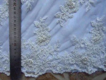 Gorgous bridal lace fabric for wedding dresses with pearl beads high grade 100% chantilly Beaded lace fabric wholesale
Gorgous bridal lace fabric for wedding dresses with pearl beads high grade 100% chantilly Beaded lace fabric wholesale