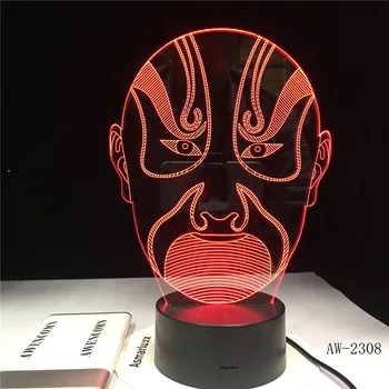 3D Vision Night Light Peking Opera Male Face Colorful LED Image Book Touchment Control Color 3D Night Lamp Desk Light AW-2308
3D Vision Night Light Peking Opera Male Face Colorful LED Image Book Touchment Control Color 3D Night Lamp Desk Light AW-2308
