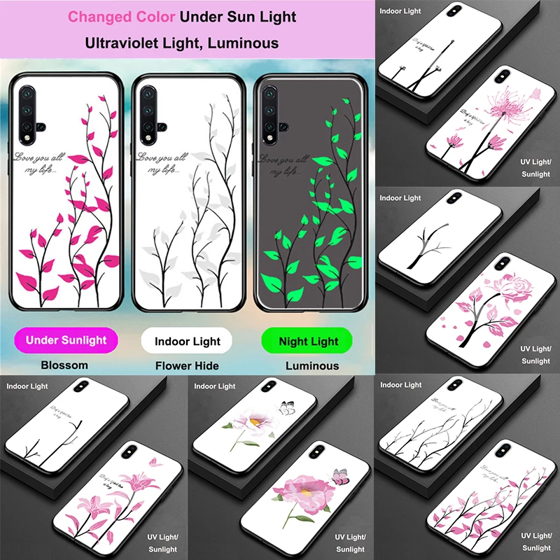 NEW UV Light Changed Color Tempered Glass Phone Cases for Huawei P30 P20 Mate 20 Pro Lite Nova 3e 4e Luminous Case Back Cover
NEW UV Light Changed Color Tempered Glass Phone Cases for Huawei P30 P20 Mate 20 Pro Lite Nova 3e 4e Luminous Case Back Cover