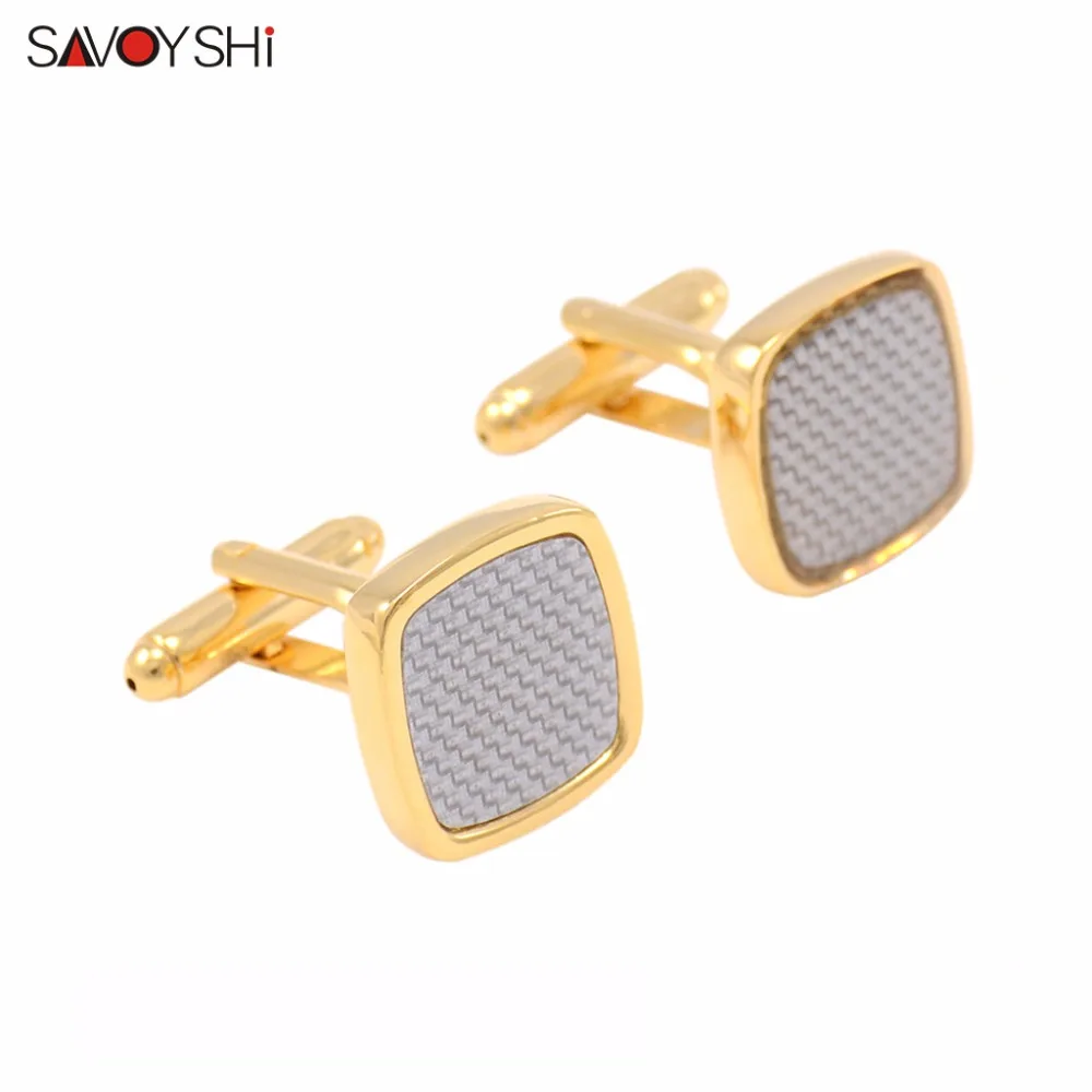 SAVOYSHI brand Jewelry 2016 Newest Fashion Luxury Gold color Cufflinks for mens French shirt Carbon Fiber Business Cuff buttons
SAVOYSHI brand Jewelry 2016 Newest Fashion Luxury Gold color Cufflinks for mens French shirt Carbon Fiber Business Cuff buttons