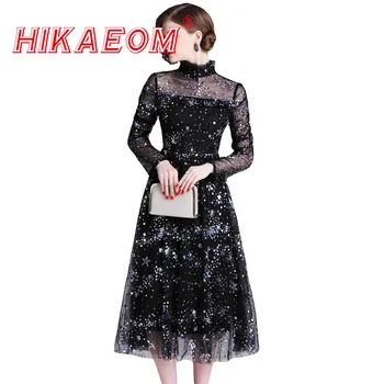 2019 Spring New Women Banquet Noble Summer Lace Dresses Stand Collar Ruffled Long Sleeve Slim Mesh Long Dress Vestidos De Fiesta
2019 Spring New Women Banquet Noble Summer Lace Dresses Stand Collar Ruffled Long Sleeve Slim Mesh Long Dress Vestidos De Fiesta