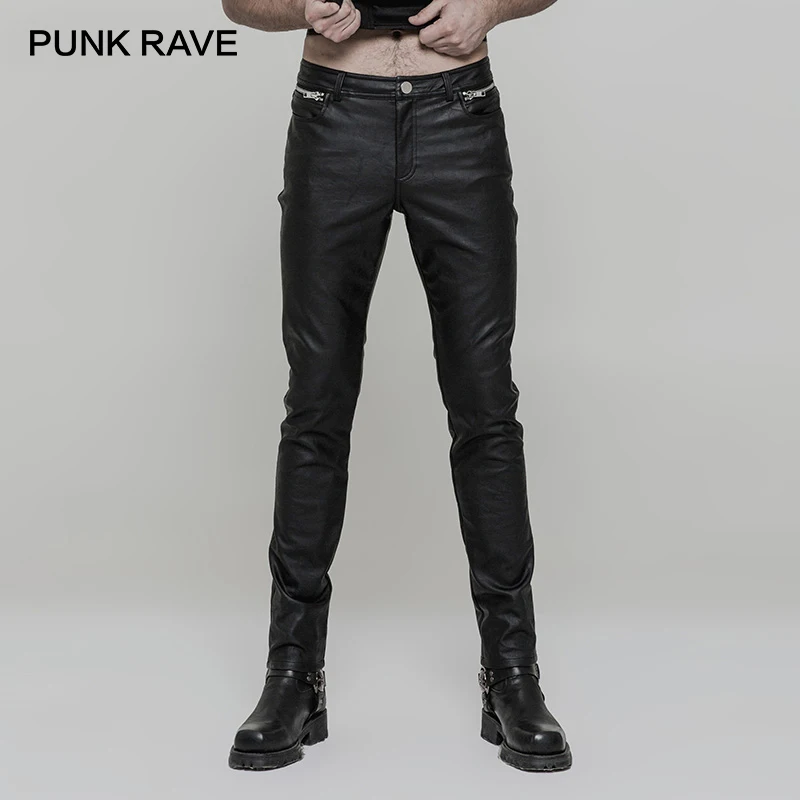 PUNK RAVE Men Heavy Metal Punk Rock Straight Leg Men Slim Leather Pants Black PU Trousers
PUNK RAVE Men Heavy Metal Punk Rock Straight Leg Men Slim Leather Pants Black PU Trousers