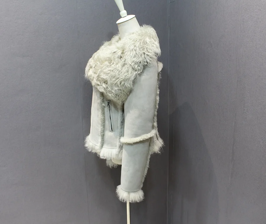 female genuine sheep skin and leather jacket (11)