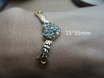 15 Pcs Rhinestone Wing Connector,Gold-color with Heart Rhinestones Angel Wing Rhinestone Connector 15*35mm - Free Shipping
15 Pcs Rhinestone Wing Connector,Gold-color with Heart Rhinestones Angel Wing Rhinestone Connector 15*35mm - Free Shipping