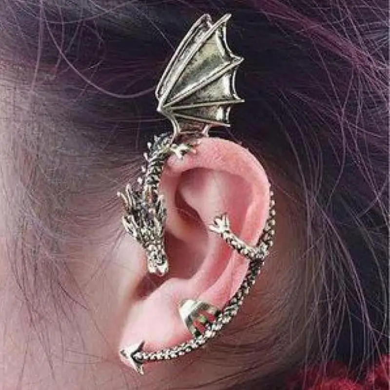 vintage Gothic Rock Punk Gold Silver Dragon Ear Cuff Earring Wrap Clip On Earrings Clip Clamp (Only single price)
vintage Gothic Rock Punk Gold Silver Dragon Ear Cuff Earring Wrap Clip On Earrings Clip Clamp (Only single price)