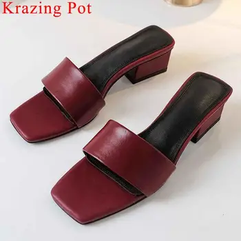 Krazing Pot superstar natural leather chunky med heels slip on retro women sandals peep toe concise style dating party shoes L10
Krazing Pot superstar natural leather chunky med heels slip on retro women sandals peep toe concise style dating party shoes L10