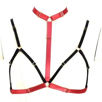 Rave Wear Bondage Body Harness Lingerie Gothic Crop Tops Fetish Cage Bra Red Underwear Harness Belt Star Harness Bra for Women
Rave Wear Bondage Body Harness Lingerie Gothic Crop Tops Fetish Cage Bra Red Underwear Harness Belt Star Harness Bra for Women