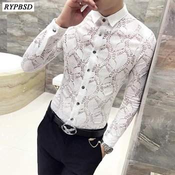 Flower Shirt Men See Through Shirts Long Sleeve Fashion Casual Men Lace Shirts Men Dress Party Wedding Shirt Men Floral 3 Colors
Flower Shirt Men See Through Shirts Long Sleeve Fashion Casual Men Lace Shirts Men Dress Party Wedding Shirt Men Floral 3 Colors