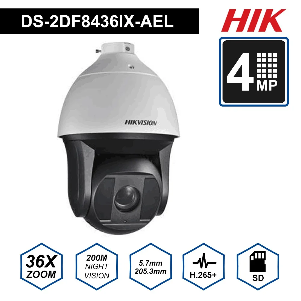 Hik Original Smart Tracking Speed Dome Camera DS-2DF8436IX-AEL 4 Megapixel 36X Optical Zoom 200m IR Speed Dome PTZ IP Cameras
Hik Original Smart Tracking Speed Dome Camera DS-2DF8436IX-AEL 4 Megapixel 36X Optical Zoom 200m IR Speed Dome PTZ IP Cameras
