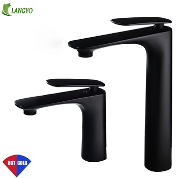 LANGYO Luxury Basin Faucet BLACK Face Single Holder Single Hole Mounted Sink Taps Cold and Hot Mixer for Bathroom Tall Basin Tap 
LANGYO Luxury Basin Faucet BLACK Face Single Holder Single Hole Mounted Sink Taps Cold and Hot Mixer for Bathroom Tall Basin Tap