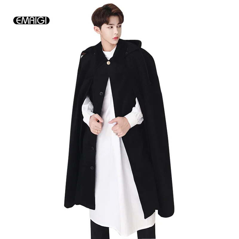 Men Autumn Winter Long Wool Hooded Cloak Windbreaker Coat Male Fashion Casual Woolen Loose Cardigan Jacket
Men Autumn Winter Long Wool Hooded Cloak Windbreaker Coat Male Fashion Casual Woolen Loose Cardigan Jacket