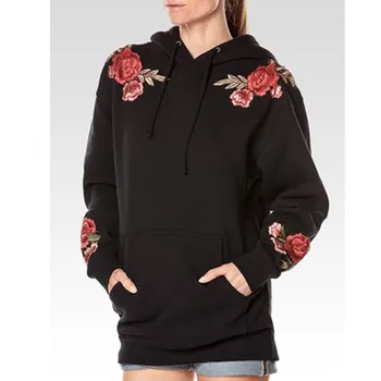 Women Long Sleeve Hoodies Sweatshirt Floral Embroidery Hooded Pullover Tops Coat Ladies Fashion Clothes
Women Long Sleeve Hoodies Sweatshirt Floral Embroidery Hooded Pullover Tops Coat Ladies Fashion Clothes