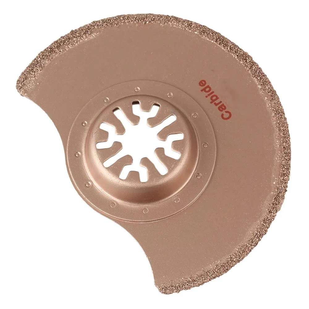 88mm Yellow Carbide Grit Universal Oscillating Multitool Semicircle Saw Blades with Countersunk Head
88mm Yellow Carbide Grit Universal Oscillating Multitool Semicircle Saw Blades with Countersunk Head