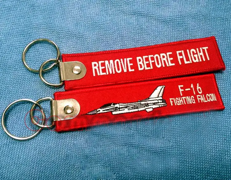 F-16 Fighting Falcon Remove Before Flight Keychain Mens Women Embroidered Keychains Key Rings Chains Luggage Tags Warning Signs
F-16 Fighting Falcon Remove Before Flight Keychain Mens Women Embroidered Keychains Key Rings Chains Luggage Tags Warning Signs