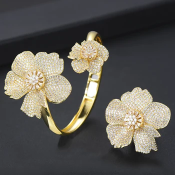 GODKI Luxury Flower African Bangle Ring Set Jewelry Set For Women Wedding Cubic Zircon Crystal CZ Dubai Bridal Jewelry Set 2019
GODKI Luxury Flower African Bangle Ring Set Jewelry Set For Women Wedding Cubic Zircon Crystal CZ Dubai Bridal Jewelry Set 2019