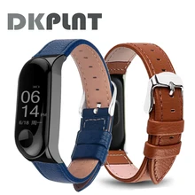 Bracelet de montre intelligent en cuir coloré noir or Rose pour xiaomi mi Band 4/3 bracelet pour xiaomi mi band 4 bracelet mi band 4(China)