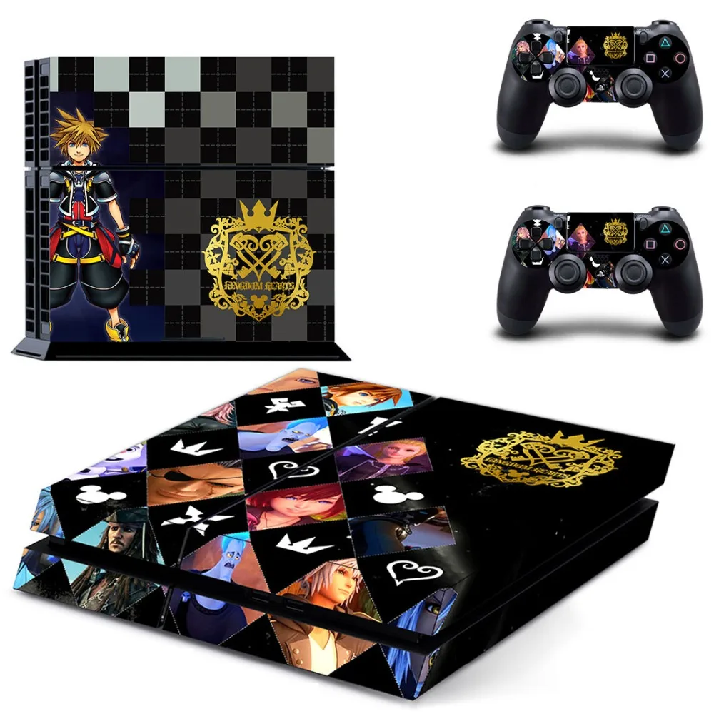 Виниловая наклейка на кожу игровой Kingdom Hearts 3 PS4 для консоли Playstation 4 и 2 контроллера
