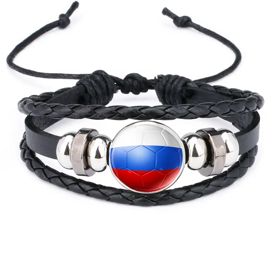 NingXiang Black World 2018 National Flag Unisex Leather Bracelet Glass Cabochon Football Fans Sport Weaved Bracelet Cup Jewelry
NingXiang Black World 2018 National Flag Unisex Leather Bracelet Glass Cabochon Football Fans Sport Weaved Bracelet Cup Jewelry
