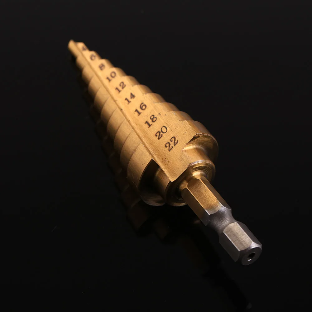 4-22mm HSS Step Cone Titanium Coated Drill Bit Cut Tool useful multifunction
4-22mm HSS Step Cone Titanium Coated Drill Bit Cut Tool useful multifunction