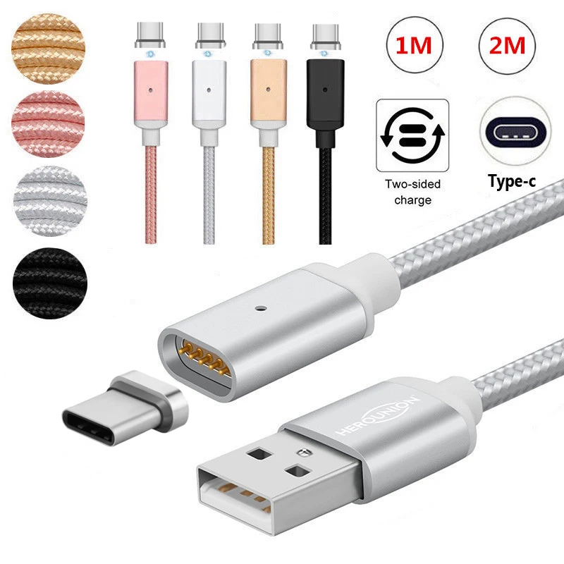 

1M/2M USB Type C/Micro USB/IOS Magnetic Cable USB-C Type-C Fast Charging Charge Adapter Magnet Cable For Apple iPad For Samsung