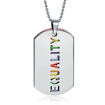 Double Layer Necklace Pendant Stainless Steel Equality Rainbow Women Party Jewelry Free Chain LGBT Necklace 
Double Layer Necklace Pendant Stainless Steel Equality Rainbow Women Party Jewelry Free Chain LGBT Necklace