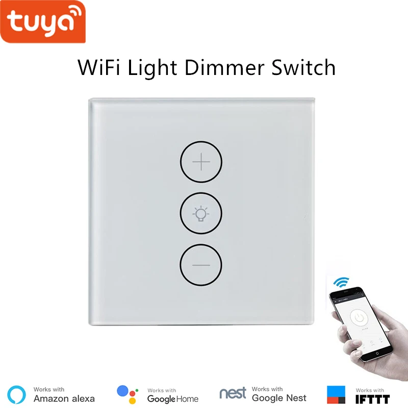 Tuya App remote control LED light dimmer switch wifi dimming panel switch 110V 220V google home compatible for smart home
Tuya App remote control LED light dimmer switch wifi dimming panel switch 110V 220V google home compatible for smart home