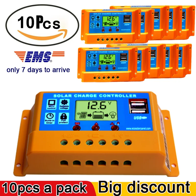 10pcs 30A Solar Charge Controller 12V Voltage Regulator PWM Controller for Solar panels 12V 24V LCD USB 5V Solar Regulator
10pcs 30A Solar Charge Controller 12V Voltage Regulator PWM Controller for Solar panels 12V 24V LCD USB 5V Solar Regulator
