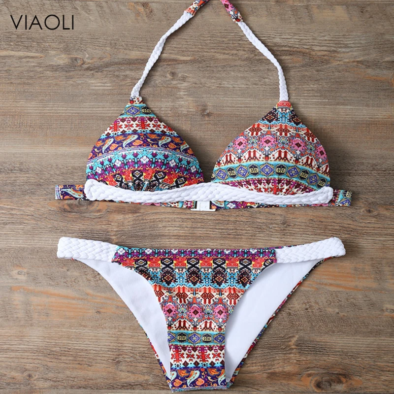 VIAOLI 2018 New Sexy Swimsuit Women Push Up Bikini Women Swimwear Bandeau Print Brazilian Bikini Set Biquini Mulher Beachwear
VIAOLI 2018 New Sexy Swimsuit Women Push Up Bikini Women Swimwear Bandeau Print Brazilian Bikini Set Biquini Mulher Beachwear