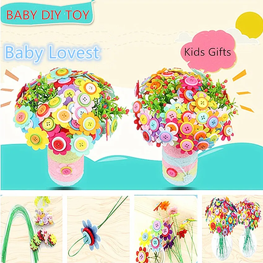 40PC Artificial Flower 3D Puzzle Intelligence Kindergarten Button Sunflower Bouquet Kid DIY Toys Educational Toy Without Vase
40PC Artificial Flower 3D Puzzle Intelligence Kindergarten Button Sunflower Bouquet Kid DIY Toys Educational Toy Without Vase