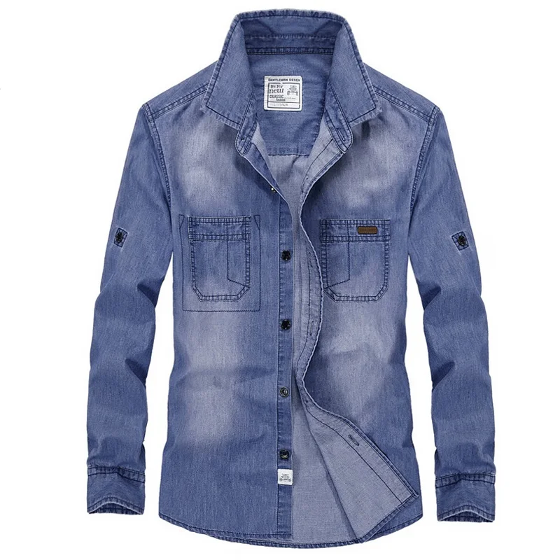 Denim Shirt Men Spring Long Sleeve Cotton Military Mens Shirts Single Breasted Big Size S-4XL Camisa Masculina Slim Fit Jeans
Denim Shirt Men Spring Long Sleeve Cotton Military Mens Shirts Single Breasted Big Size S-4XL Camisa Masculina Slim Fit Jeans