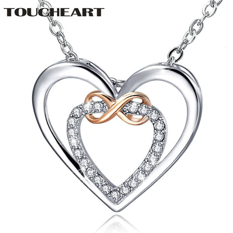 TOUCHEART Silver Double Love Heart Necklaces&Pendants For Women Rhinestone Choker Charm Luxury New Jewelry Necklace SNE190068
TOUCHEART Silver Double Love Heart Necklaces&Pendants For Women Rhinestone Choker Charm Luxury New Jewelry Necklace SNE190068