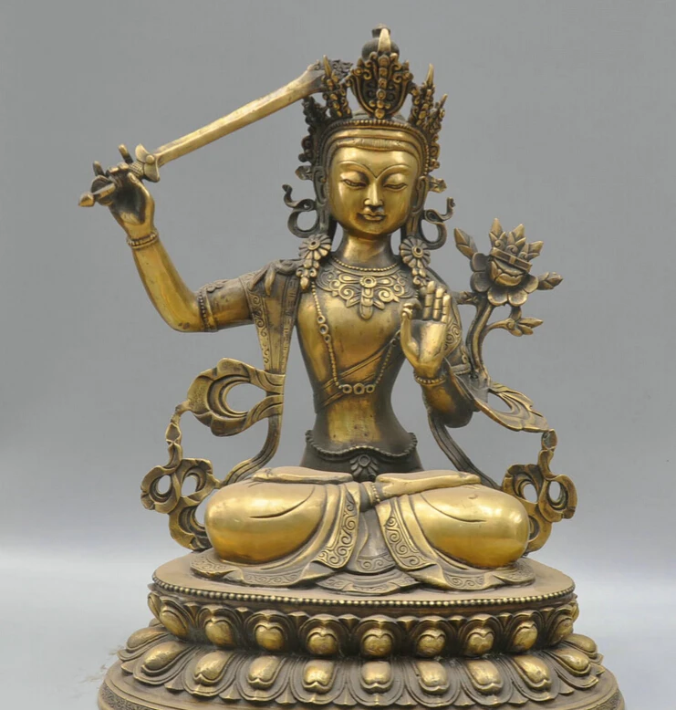 008606 17 Tibetan Buddhism Bronze Manjusri Bodhisattva Buddha Sculpture Statue 
008606 17 Tibetan Buddhism Bronze Manjusri Bodhisattva Buddha Sculpture Statue