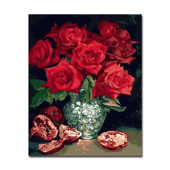 Framework Oil Painting By Numbers DIY Colors Handpainted Red Rose Red Pomegranate Pictures On Canvas Wall Art Living Room Decor
Framework Oil Painting By Numbers DIY Colors Handpainted Red Rose Red Pomegranate Pictures On Canvas Wall Art Living Room Decor