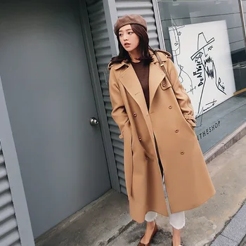 Women slim sashes woolen coat outerwear
Women slim sashes woolen coat outerwear