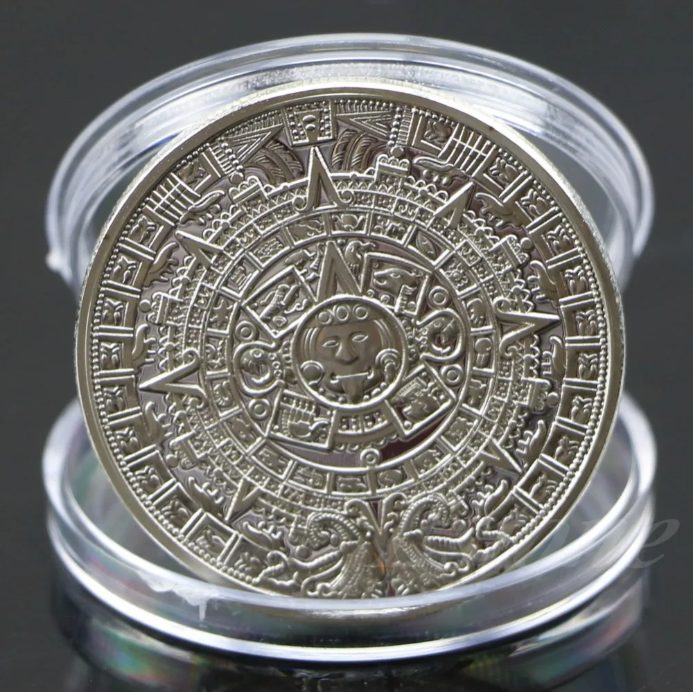 E74 New Silver Plated Mayan Aztec Prophecy Calendar Commemorative Coin Art Collection Gift
E74 New Silver Plated Mayan Aztec Prophecy Calendar Commemorative Coin Art Collection Gift