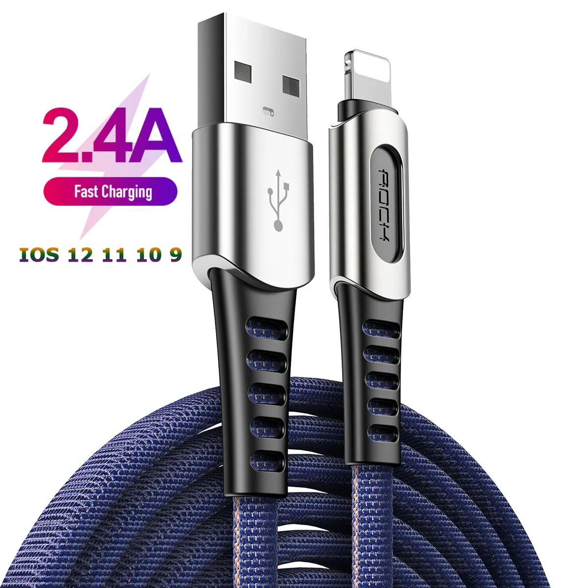ROCK USB Cable for iPhone X Xs Max XR 2.4A Fast Charging USB Charger Data Cable for iPhone Cable 8 7 6 6s USB Charger Cord 8pin
ROCK USB Cable for iPhone X Xs Max XR 2.4A Fast Charging USB Charger Data Cable for iPhone Cable 8 7 6 6s USB Charger Cord 8pin