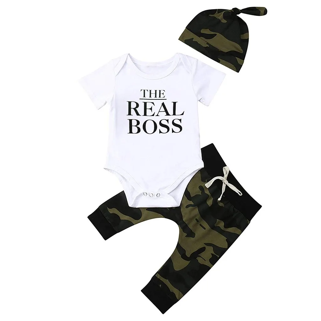 3PCS Toddler Summer Kid Boys Clothes Fashion Letter Print T-shirt+Camouflage Pants+Hat Boys Outfits Kids Clothing For Boys Sets
3PCS Toddler Summer Kid Boys Clothes Fashion Letter Print T-shirt+Camouflage Pants+Hat Boys Outfits Kids Clothing For Boys Sets