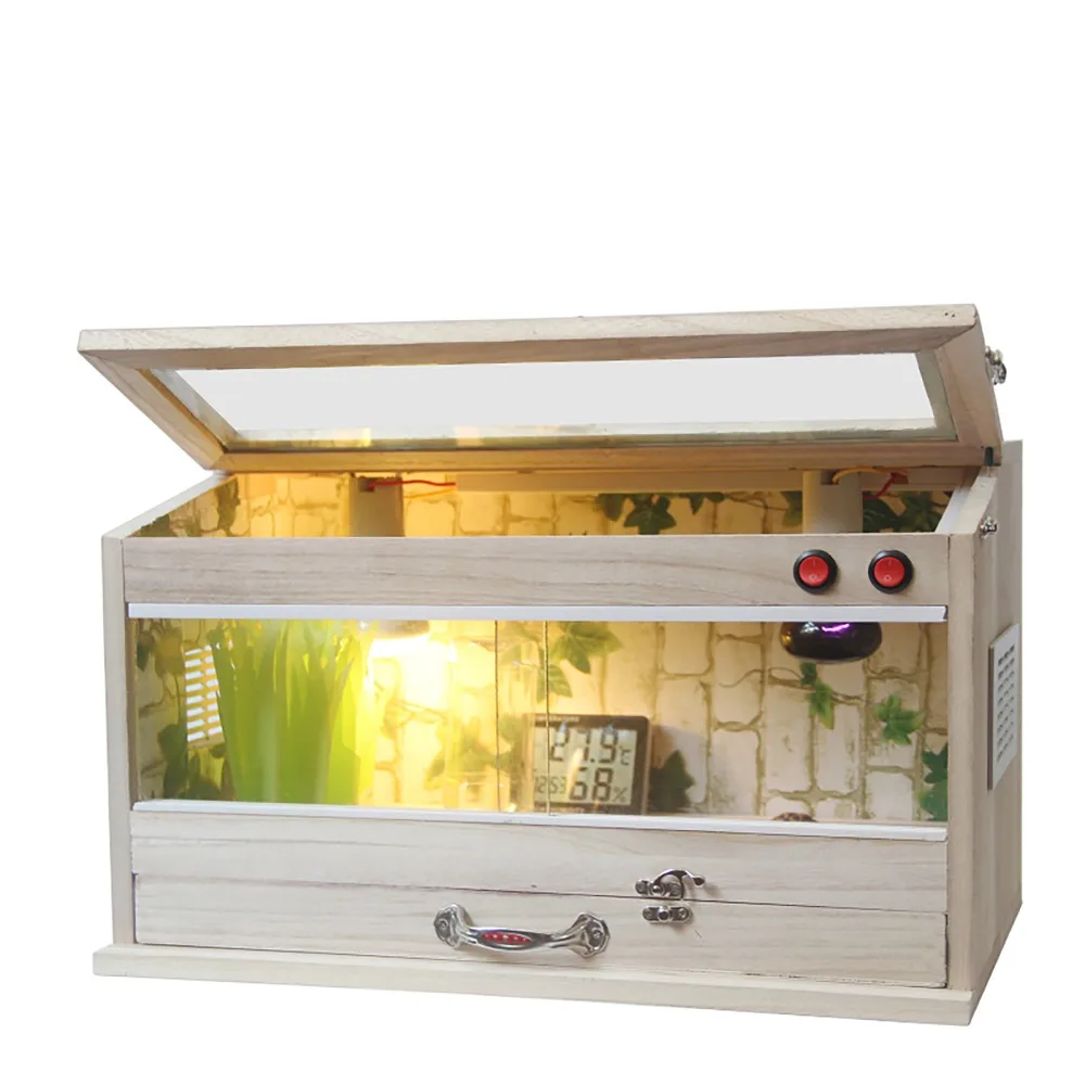 Reptile Terrarium Tank Vivarium Tortoise Insect Tarantula Lizard spider Crawl box Palace Rearing Heating Drawer Wood House 45L
Reptile Terrarium Tank Vivarium Tortoise Insect Tarantula Lizard spider Crawl box Palace Rearing Heating Drawer Wood House 45L