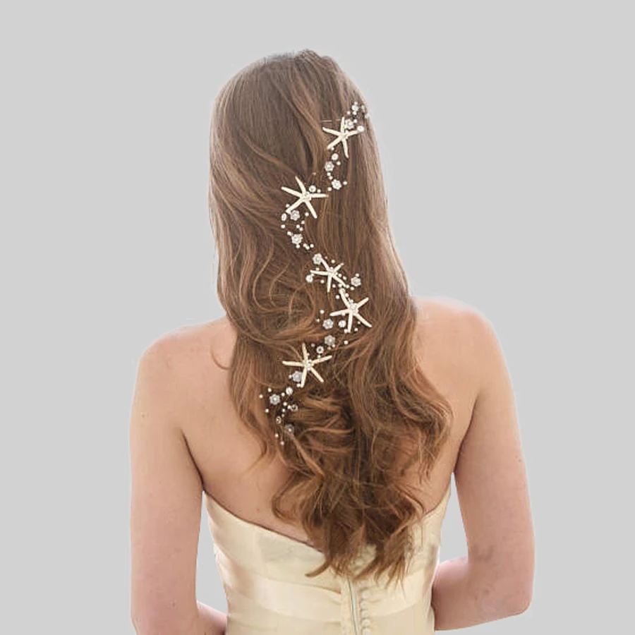 Bridal Wedding Hair Accesories Handmade Jewelry Starfish Headband Tiara Long Hair Vine Bridesmaids Hair Ornaments Accessory
Bridal Wedding Hair Accesories Handmade Jewelry Starfish Headband Tiara Long Hair Vine Bridesmaids Hair Ornaments Accessory