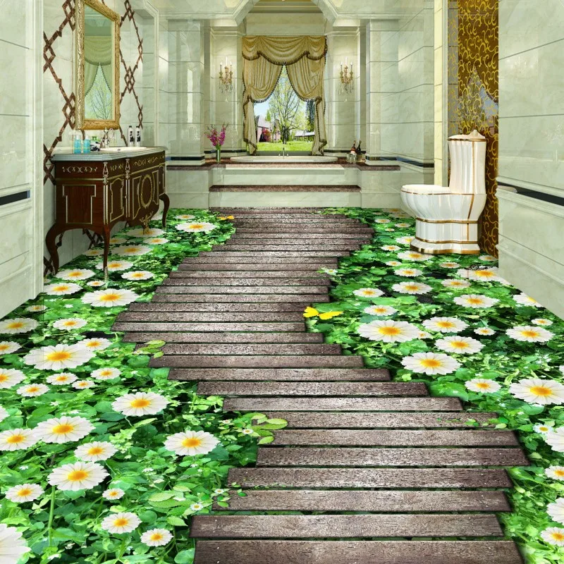Free Shipping 3D stereo Flowers trees board path floor painting Self-adhesive bathroom flooring aisle wallpaper mural
Free Shipping 3D stereo Flowers trees board path floor painting Self-adhesive bathroom flooring aisle wallpaper mural