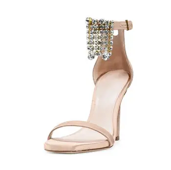 Sexy Crystal Tassel Woman High Heel Sadnals Cut-out Low Heels Summer Dress Shoes Newest Ankle Strap Wedding Party Dress Shoes
Sexy Crystal Tassel Woman High Heel Sadnals Cut-out Low Heels Summer Dress Shoes Newest Ankle Strap Wedding Party Dress Shoes
