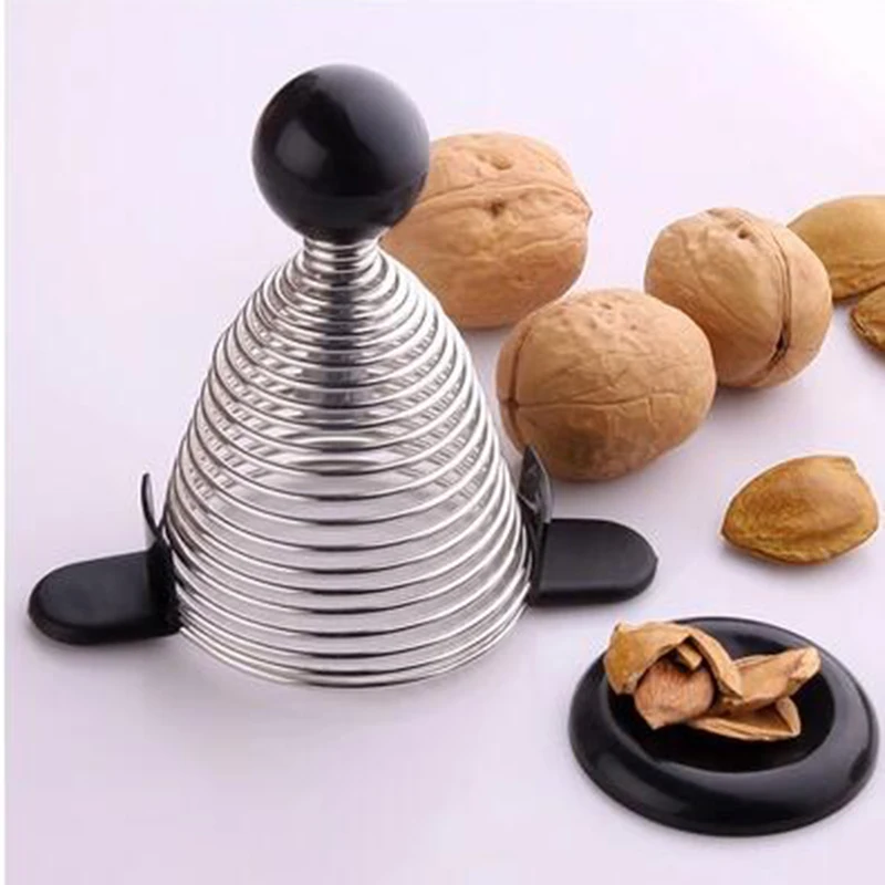 

2018 Pecan Filbert Stainless Steel Open Walnut Artifact Spring Nut Shell Cracker Creative Kitchen Gadgets Spring Nutcracker 8