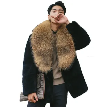 Men Winter Mink Fur Overcoats While Sale Casual Fox Big Fur Collar Black Male Jackets High Quality Plus Size Coats Outwear
Men Winter Mink Fur Overcoats While Sale Casual Fox Big Fur Collar Black Male Jackets High Quality Plus Size Coats Outwear