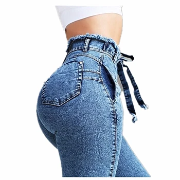High waist jeans women's street fashion straps Denim Femme Pencil Pants tight jeans ladies plus size B021
High waist jeans women's street fashion straps Denim Femme Pencil Pants tight jeans ladies plus size B021