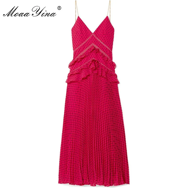 MoaaYina Red Backless Sexy Party Prom Spaghetti Strap Maxi Dresses Black Wave point Ruffles Slim elegant Dress vestidos
MoaaYina Red Backless Sexy Party Prom Spaghetti Strap Maxi Dresses Black Wave point Ruffles Slim elegant Dress vestidos