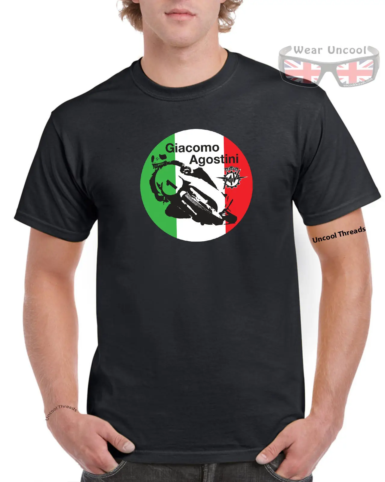 GIACOMO AGOSTINI MV футболка с принтом августа Классическая винтажная для велосипедных
