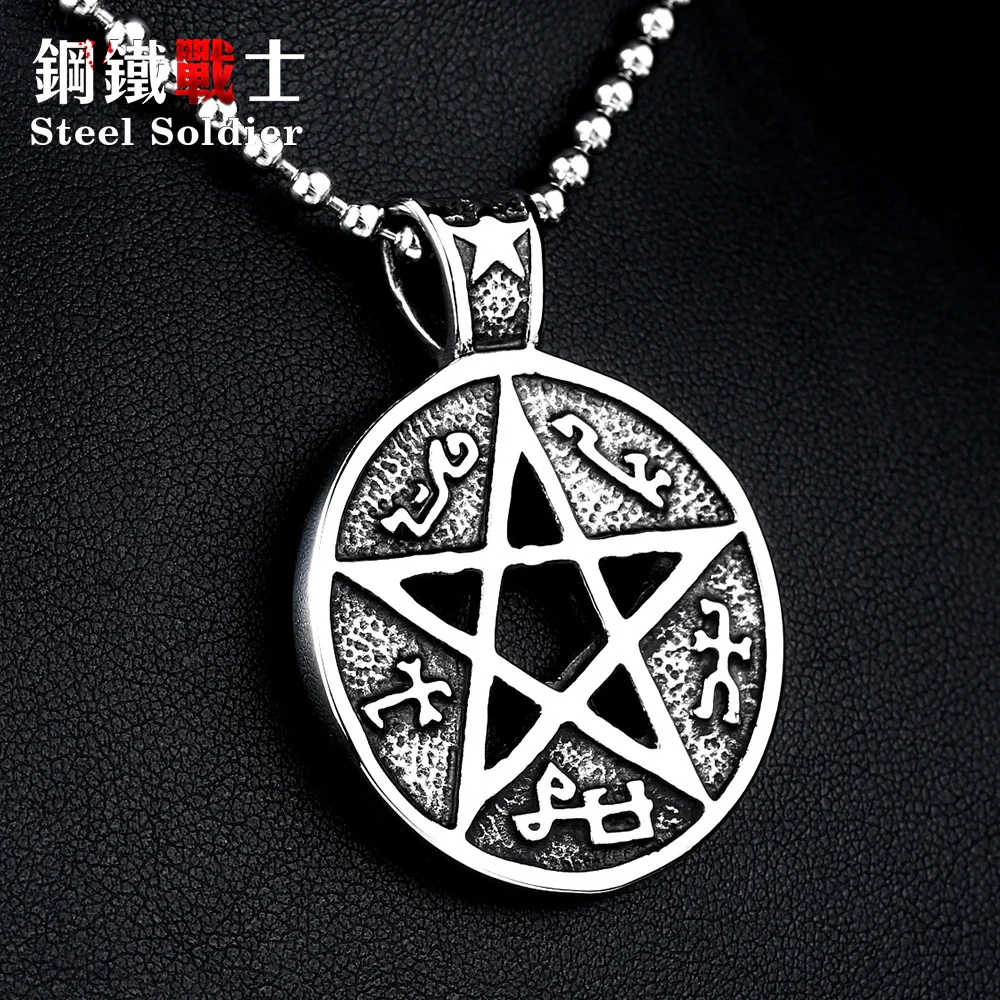 Stainless Steel Men's Pentagram Pendant necklaces women Man With charms Pentacle david of star jewelry
Stainless Steel Men's Pentagram Pendant necklaces women Man With charms Pentacle david of star jewelry