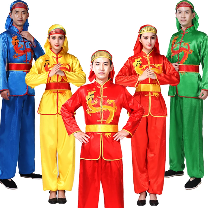 Kongfu drums costume performances dragon dance costumes traditional Chinese Lion Dance suit TV stage show Yangko clothing
Kongfu drums costume performances dragon dance costumes traditional Chinese Lion Dance suit TV stage show Yangko clothing